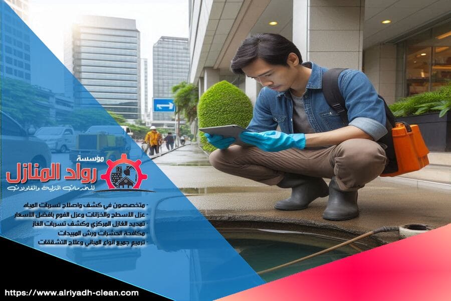 تواجه مشكلة تسرب المياه في منزلك؟ شركة كشف تسرب المياه بالخرج تقدم لك حلولاً مبتكرة وفعالة باستخدام أحدث الأجهزة لتحديد التسربات ومعالجتها باسعار تنافسية. لا تدع المشكلة تتفاقم، اتصل بنا الآن!